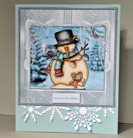 Snowman and Friend Card with Decoupage by Kristina Norbat