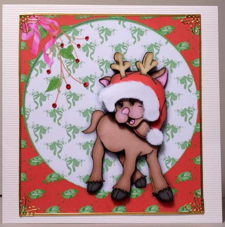 Christmas Baby Riendeer Decoupage by Kristina Norbat