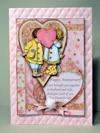 Wedding Anniversary Kiss Topper and Decoupage by Kristina Norbat