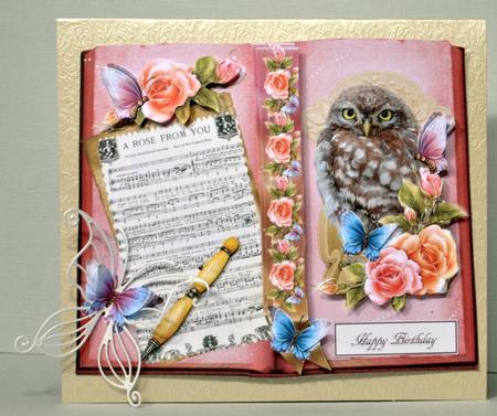 Rose and Owl Book Topper with Layers by Kristina Norbat