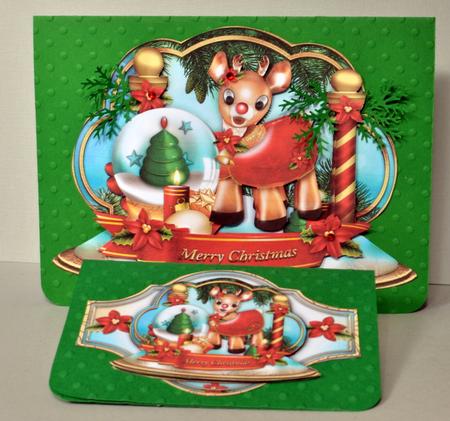 Cute Reindeer Christmas Card for Kids by Kristina Norbat