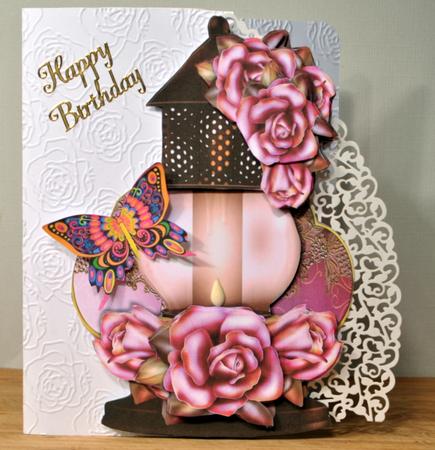 Vintage Lamp & Pink Roses Mini Kit by Kristina Norbat