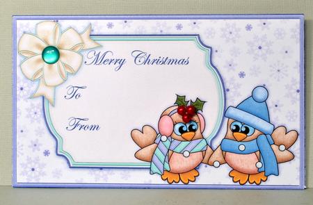 Robin Couple Christmas Money Wallet Envelope by Kristina Norbat