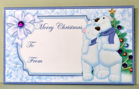 Polar Bear Family Christmas Money Wallet Envelope by Kristina Norbat