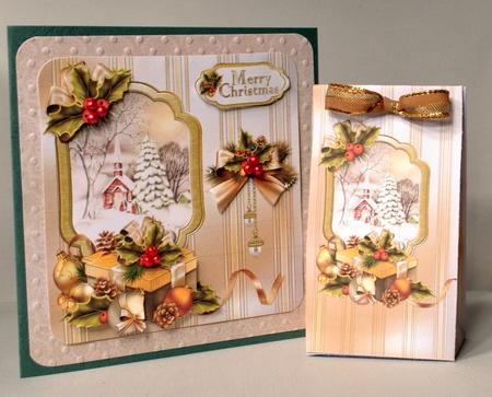 8x8 Vintage Christmas Scene Off to Church Mini Kit by Kristina Norbat