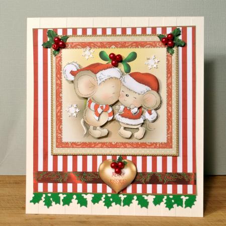 Merry Kissmas Card Front Kit by Kristina Norbat