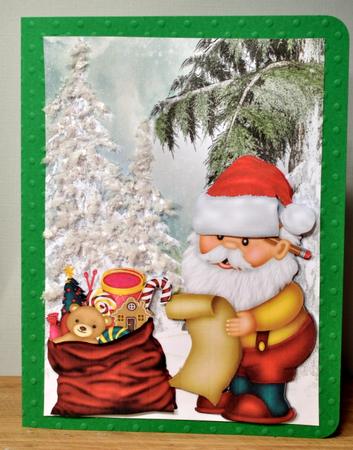 Santa in Red with His Christmas List in the Snow by Kristina Norbat