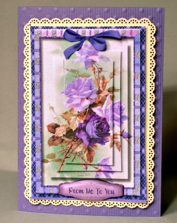 Beautiful Lilac Roses on a Plaid Frame  by Kristina Norbat