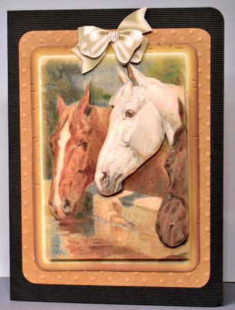 White and Tan Horses Drinking Water by Kristina Norbat