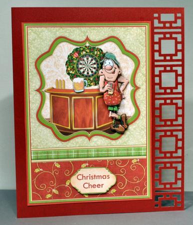 Christmas Down the Pub Card Topper & Decoupage by Kristina Norbat