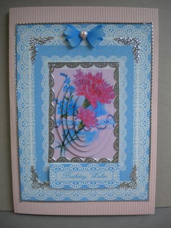 Flowers 'n Lace Pyramid Card Front by Kristina Norbat