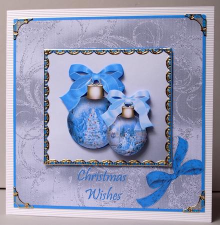 Christmas Baubles in Blue & Silver by Kristina Norbat