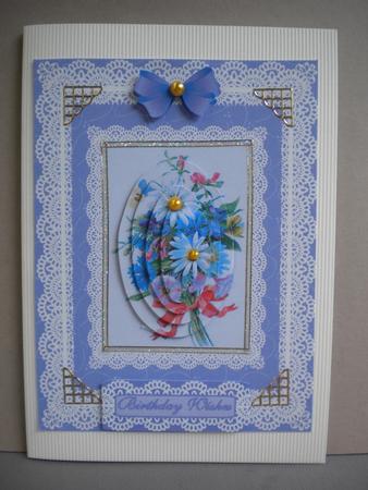 Bouquet 'n Lace Pyramid Card Front by Kristina Norbat