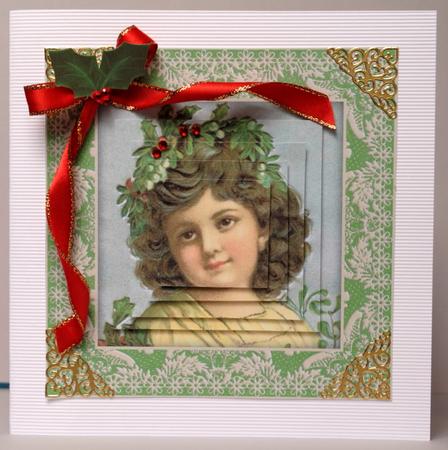 Victorian Christmas Girl - "ella" - Pyramid Card by Kristina Norbat