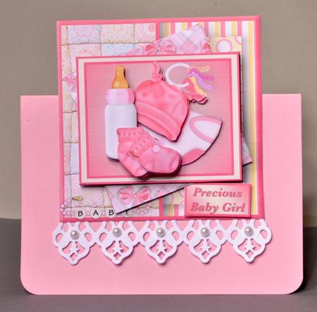 New Baby Girl Multi-layer Card Mini Kit by Kristina Norbat