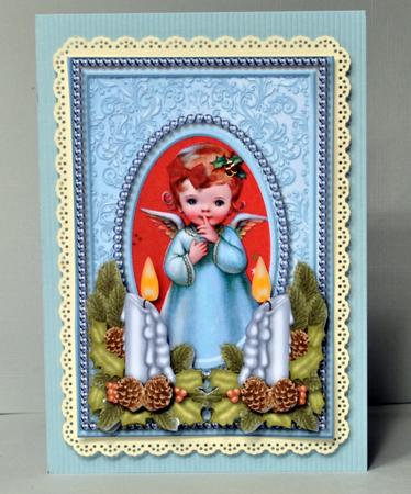 Classic Pearl Frame Cute Christmas by Kristina Norbat