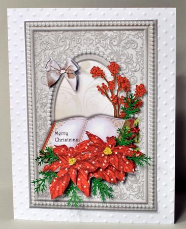 Classic Pearl Frame Christmas Poinsettias by Kristina Norbat