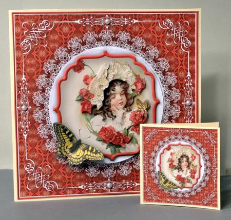 Rose Girl with Butterfly 8x8 Mini Kit 1 by Kristina Norbat