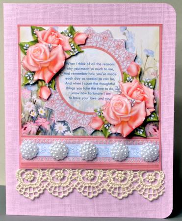Pink Roses with Verse 8x8 Mini Kit & Decoupage by Kristina Norbat