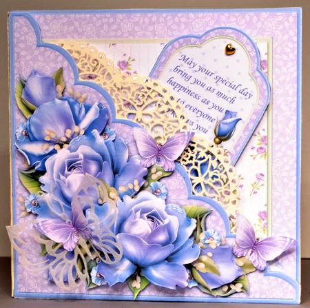 Square Scallop Pocket Porcelain Roses Mini Kit & Decoupage by Kristina Norbat