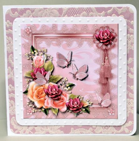 Roses in Lace Frame by Kristina Norbat