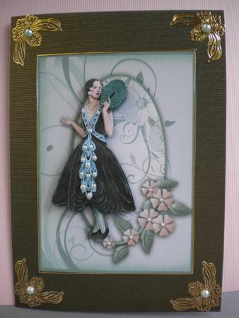 Vintage Lady with a Hint of Green Topper Decoupage by Kristina Norbat