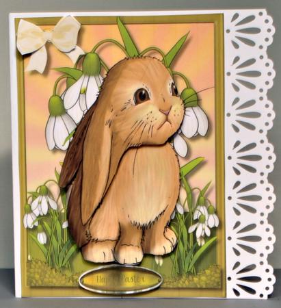 Lovely Easter Bunny in the Snowdrops by Kristina Norbat