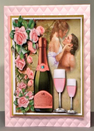Beautiful Pink Roses and Champagne for Love  by Kristina Norbat