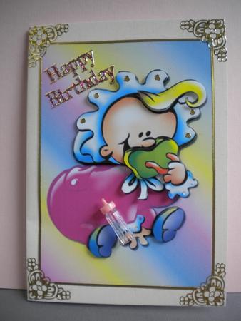 Cartoon Baby Girl Quick Card by Kristina Norbat