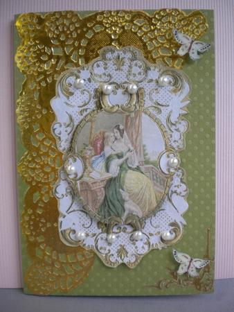 Beautiful Lady with Child in Vintage Frame by Kristina Norbat