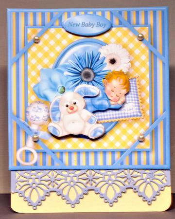 Hush Little Baby Corner Frame Card - Blue by Kristina Norbat