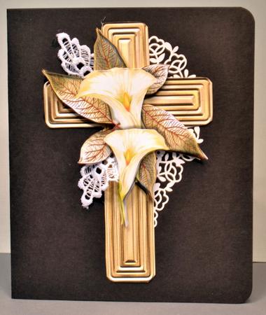Sympathy Cross & Arum Flowers by Kristina Norbat
