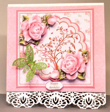 Birds in Tree & Roses Pink 8x8 Mini Kit & Decoupage by Kristina Norbat