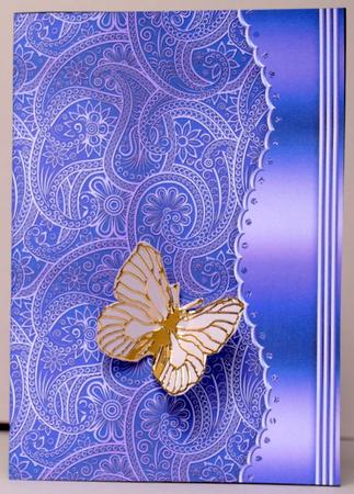 Purple Embossed Paisley with Metallic Border by Kristina Norbat