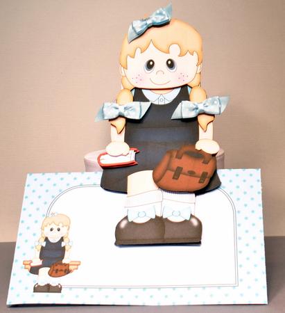 3D on the Shelf Card Kit - Schoolgirl Dot by Kristina Norbat
