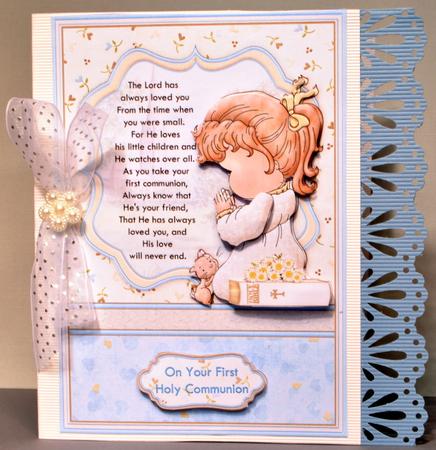 Communion Girl Prayer Card Topper & Decoupage by Kristina Norbat