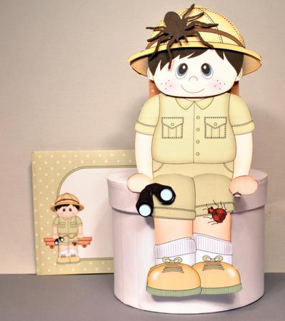 3D on the Shelf Card Kit - Herbert Safari Boy by Kristina Norbat
