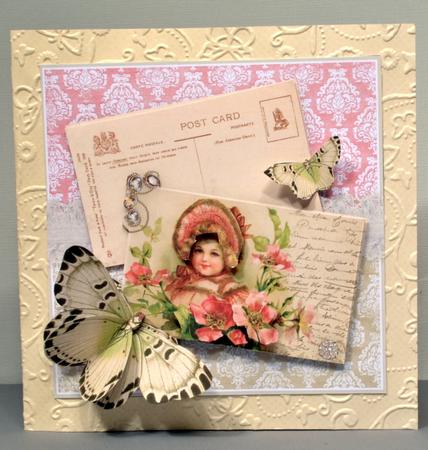 Vintage Girl with Butterfly 8x8 Mini Kit by Kristina Norbat