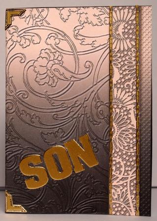 Coffee Flowers Swirls and Spots Embossed with Border by Kristina Norbat