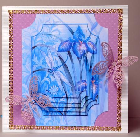 Iris and Dragonfly Topper and Pyramid Decoupage by Kristina Norbat