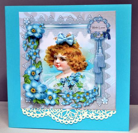 Sweet Vintage Girl in Lace Frame by Kristina Norbat