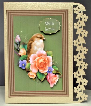 Beautiful Framed Spring Roses & Bird by Kristina Norbat
