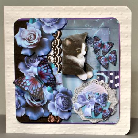 Mini Kit Cute Kitten in Bleu by Kristina Norbat