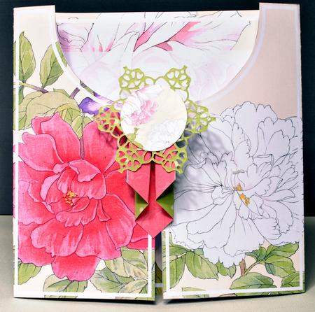 Camillia Pink 8in Drape Gatefold Card Kit by Kristina Norbat