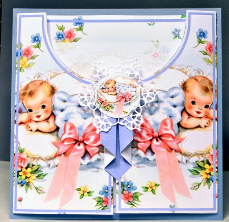 Baby Boy Blue 8in Drape Gatefold Card Kit by Kristina Norbat