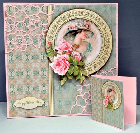 Vintage Lady with Roses 8x8 Mini Kit by Kristina Norbat