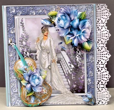 Victorian Flapper Bride Topper with Decoupage by Kristina Norbat