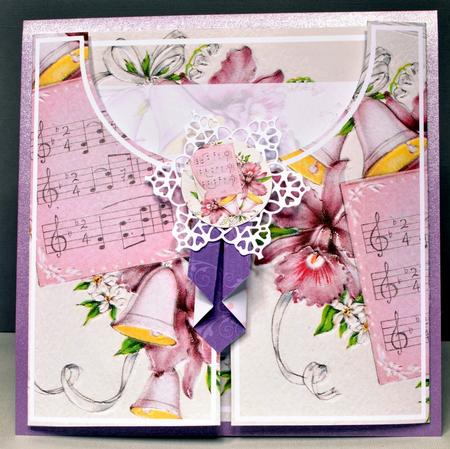 Orchid Violin 8in Drape Gatefold Card Kit by Kristina Norbat