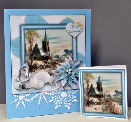 Cardtopper with Inlet Ice Blue Christmas 105 by Kristina Norbat