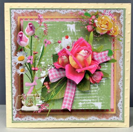 A Rose and a Telephone Call, Card with Decoupage by Kristina Norbat